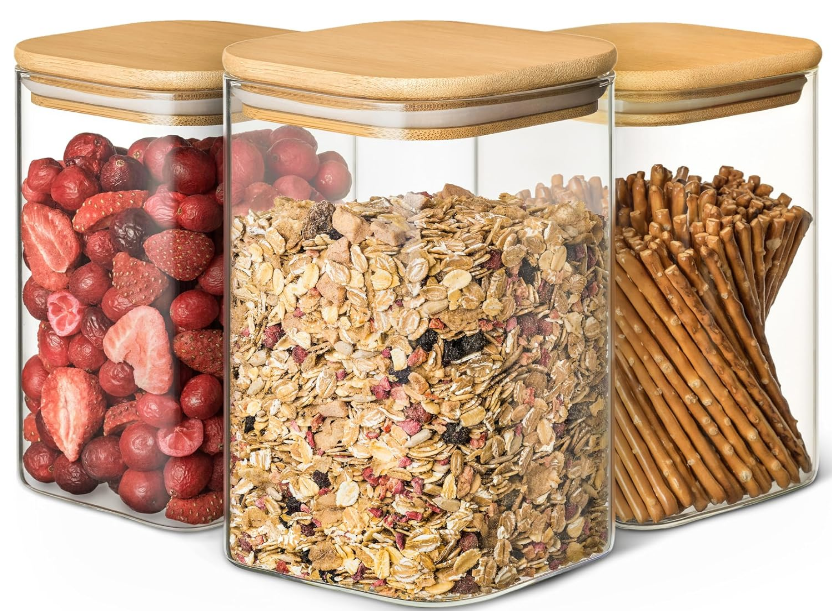 Botes herméticos cuadrados para despensa pequeña