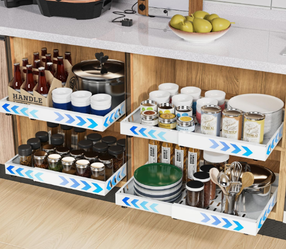Organizador extraíble para estanterías de despensa pequeña