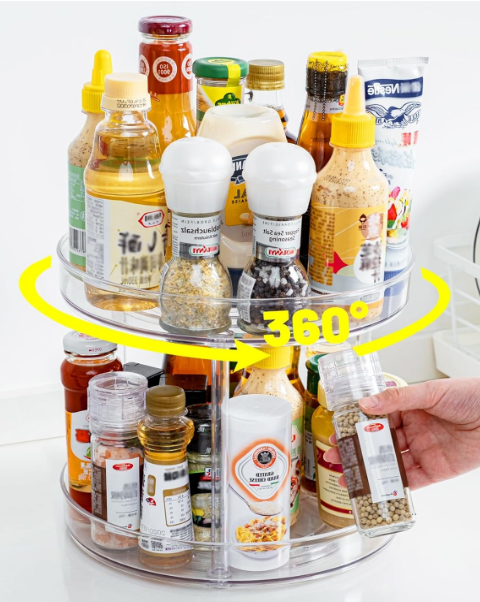 Organizador giratorio Lazy Susan para despensas pequeñas