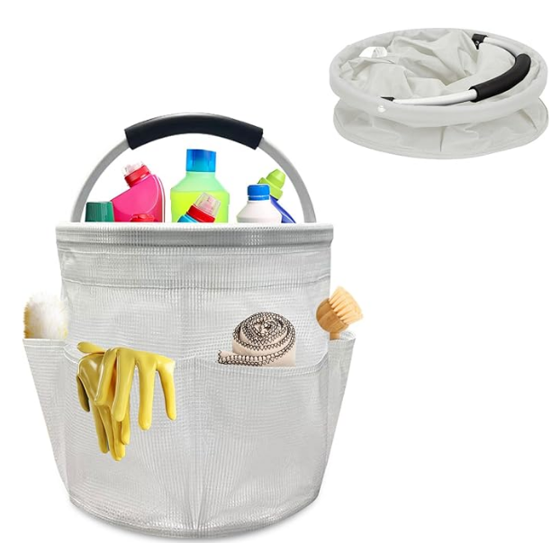 Cestas para organizar productos de limpieza en pisos pequeños